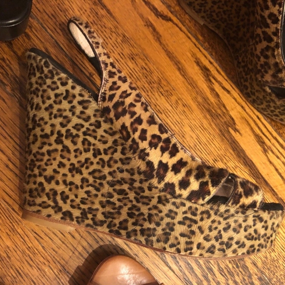 L'autre Chose Platform Leopard Wedge 36.5 6 6.5